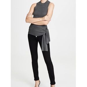 3.1 Philip Lim Sleeveless Metallic Pullover with Tie in gunmetal